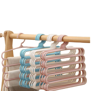 5 Tier Eco-Friendly Space Saving <strong>Multi</strong> Functional Plastic Pants Rack Trouser <strong>Hanger</strong> for Kitchen &amp; Living Room - Product Image 1