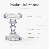 Porte-bougie en cristal irisé fait main, écologique, avec socle taillé en diamant, centre de table pour mariages, décoration intérieure et événements