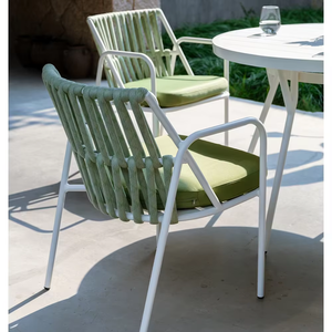 Meubles <span class=keywords><strong>de</strong></span> <span class=keywords><strong>jardin</strong></span> contemporains en aluminium tressé au design moderne, table à manger, chaise d'extérieur, <span class=keywords><strong>salon</strong></span> d'hôtel - Product Image 6