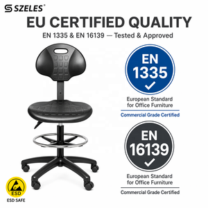 <span class=keywords><strong>Silla</strong></span> de Laboratorio ESD Conductiva con Respaldo y Reposapiés, Giratoria, Ergonómica, Antiestática, de Altura Ajustable, para Cuarto Limpio Industrial, con Espuma de PU - Product Image 2