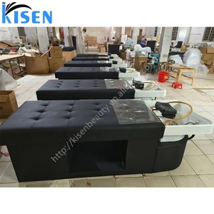 Table de massage thaïlandaise Kisen pour shampoing et soin du cuir chevelu, avec option de lavabo en céramique à circulation d'eau, thérapie japonaise pour salon de coiffure - Product Image 6