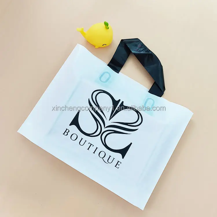 OEM wholesale Custom size logo waterproof plastic bag with handle recycle shopping bags handle