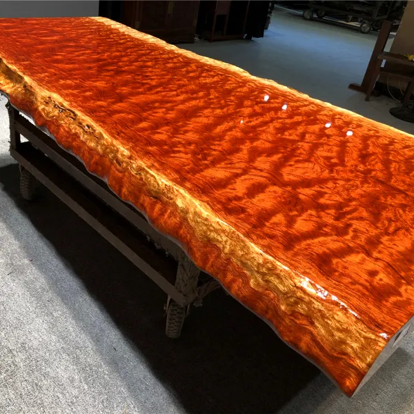 Heetste Luxe Live Rand Slab Palissander Massief Bubinga Hout Restaurant Eettafel