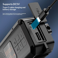 Radio AM/FM de Supervivencia para Exteriores con Manivela y Energía Solar, Altavoz BT, Brújula, Alarma SOS, Linterna y Banco de Energía para Camping