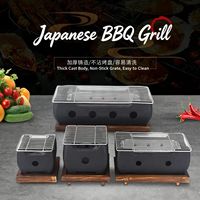 Barbecue portable de style japonais avec logo personnalisable, réchaud à charbon en alliage d'aluminium, outils de barbecue de table japonais
