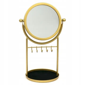 Creative Metal Desktop Makeup <strong>Mirror</strong> Home Decoration <strong>Dressing</strong> Desktop Vanity <strong>Mirror</strong> <strong>with</strong> Storage - Product Image 1