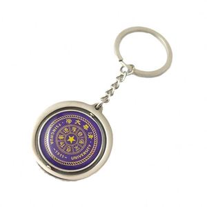 <b>Custom</b> Metal Round Double-Sided Rotating Blank Keyring Creative Pendant Small Gift <b>Keychain</b> - Product Image 1