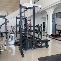 Máquina Comercial de Poleas Altas y Bajas con Doble Cable para Ejercicios de Fuerza de Espalda, 70kg, Cromado