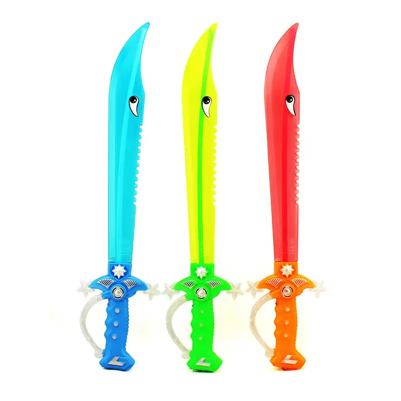 Wholesale Shark Glitter Toy Knife music Luminous sword children's toys