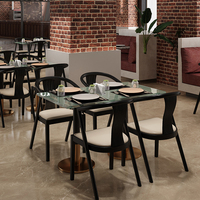 Ensembles de restaurant Meubles Tables et chaises de salle à manger pour café café boutique Table à manger en verre Ensemble de salle à manger