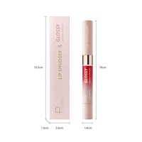 Échantillon gratuit de rouge à lèvres mat à double extrémité et de brillant à lèvres miroir de maquillage avec logo personnalisé Rouge à lèvres liquide brillant non collant Marque privée