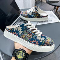 Soldes Exceptionnelles Chaussures en Toile Respirantes Décontractées Tendance pour Homme Style Marche Tout-Aller Semi-Montantes à Enfiler