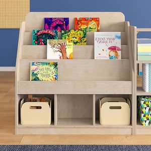Thiết Kế Hiện Đại Bằng Gỗ Tủ Sách Cho Trẻ Em Dễ Dàng Lắp Ráp Tủ Lưu Trữ Giá Trẻ Em Của 3 Mức Độ Giá Mầm Non Bộ Đồ Nội Thất - Product Image 2