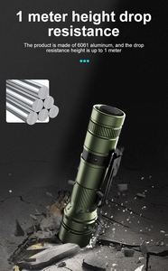 Mini chiến thuật sạc LED Torch công suất cao <span class=keywords><strong>560</strong></span> lumens Hợp kim nhôm Đèn pin không thấm nước USB IP65 305m chùm khoảng cách - Product Image 6