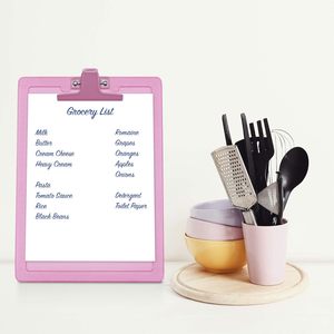 "6 gói" màu hồng A4 kim loại bên Cai Trị nhựa clipboard thư Kích thước văn phòng văn phòng phẩm - Product Image 4