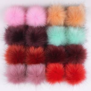 Groothandel Hoge Kwaliteit Faux Vos Haar Pompom Puff 16Cm Diy Authentieke Zachte Simulatie Wasbeer Pom Bal Met Pin - Product Image 1