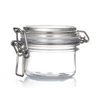 Bocaux à couvercle à loquet en plastique PET transparent carré Gamme de 40ml à 500ml pour le stockage des cosmétiques et la mise en conserve des conteneurs de stockage hermétiques