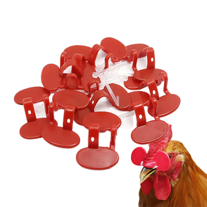 Gafas de plástico rojas para ojos de pollo de granja avícola, antipicaduras, para pollos de engorde, máscara ocular para pollos - Product Image 1