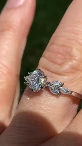 1 CT Lab Grown Diamond Engagement Ring Gold Plated Hip Hop Style Filled Diamonds <b>Cluster</b> Bridal Jewelry Elegant Fine Gift - Product Image 3