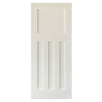 Porte coulissante moderne en bois massif et MDF, style Shaker, à persiennes latérales, apprêt blanc, surface finie, isolation phonique, acier inoxydable