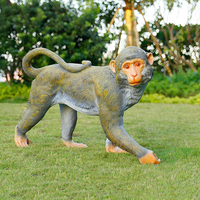 Maßgefertigte, handbemalte, lebensgroße, simulierte Orang-Utan-Statue aus Fiberglas für Garten, Park und Wald