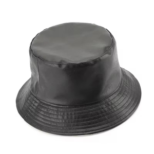 Chapeau Bob Réversible en Cuir Imperméable de Haute Qualité avec Doublure Sherpa Double Face, Chapeau de Pêche Vierge Uni pour la Vente en Gros - Product Image 1