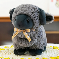 Niedliches Lamm-Plüschtier-Set: Flauschige Schaf-Stoffpuppen mit Schleifen - Peluche