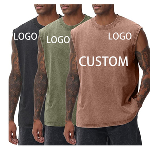 <span class=keywords><strong>Camiseta</strong></span> sin mangas de algodón para <span class=keywords><strong>hombre</strong></span>, talla grande, con logo de fábrica OEM, transpirable, cuello redondo, deportiva, para culturismo y gimnasio - Product Image 1