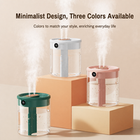 Nouvel humidificateur USB en plastique à double pulvérisation 2L avec veilleuse et affichage numérique, silencieux pour chambre/bureau/voiture, garantie 1 an