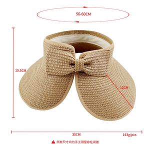Chapeau de plage promotionnel d'été à large bord anti-UV, pliable, en paille, à dessus ouvert, pour la plage et les vacances - Product Image 2
