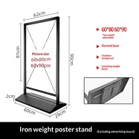 Support publicitaire mobile d'extérieur, résistant au vent, rempli d'eau, pour affiches, présentoir de sol pour entrée, finition plastique pulvérisée