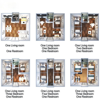 Rumah Kontainer Ekspansiabel 20ft 40ft Struktur Baja Prefabrikasi Rumah Mobile Panel Sandwich EPS Akomodasi