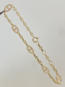 ซินฟลาย ลักชัวรี โฮลเซล แฟชั่น ฮิปฮอป AU750 ทองคำขาว 18k เพชรธรรมชาติ 0.35 กะรัต สร้อยข้อมือรูปจมูกหมู - Product Image 3