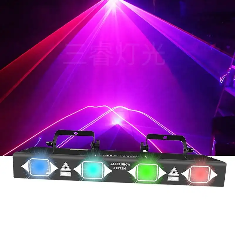 Prezzo di fabbrica RGBYU Ilda Lazer proiettore DMX DJ Party Light 4 lenti luce Laser a colori per Club Bar Stage Light