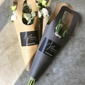 Logo personalizzato bouquet personalizzato borsa per il trasporto di fiori borsa per imballaggio di bouquet di fiori impermeabile scatole di rose confezione di fiori