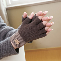 Guantes cálidos de punto elástico para hombre y mujer, manoplas de invierno para mantener el calor, guantes de moda para mujer con dedos completos, guantes de ganchillo para montar a caballo y esquiar