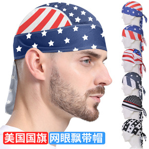 Bandana pour sports de plein air, imprimé drapeau américain, casquette respirante anti-humidité pour adultes cyclistes - Product Image 4