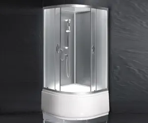 Bak mandi dengan shower room terbuat dari kaca tempered dengan tinggi tray untuk dewasa
