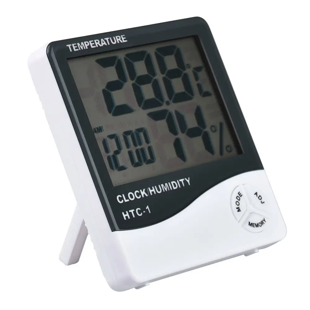 HTC-1 Digital LCD Thermometer Hygrometer Temperatur Luft feuchtigkeit Uhr Elektronische Outdoor LCD Digitaluhr HTC1