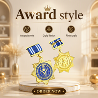 Médaille personnalisée en métal avec ruban, émail en forme d'étoile, médaille d'honneur, médaille décorative avec logo personnalisé pour souvenir ou cadeau