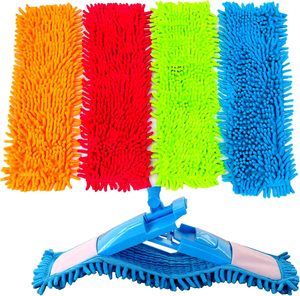 Super Absorbent Wet & <b>Dry</b> Microfiber Flat <b>Mop</b> Replacement Parts Telescopic Chenille <b>Mop</b> Head for Industrial Cleaning - Product Image 1
