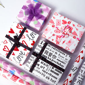 High Quality Wholesale 80g Valentine's Day Coated Silicone Virgin Art <b>Paper</b> 43*300cm Custom Gift <b>Wrapping</b> <b>Paper</b> <b>Roll</b> - Product Image 4