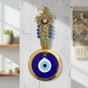 Catégorie de produit Ornement mural en macramé 12x32cm verre Evil Eyes Wall Accents - Product Image 3