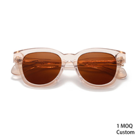 Lunettes de soleil rétro de boutique, monture en acétate, forme ronde, verres polarisés TAC, protection UV, logo personnalisé, minimum 1 pièce