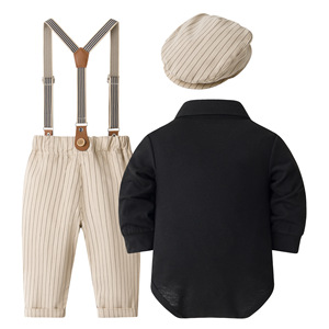 Combinaison à manches longues <span class=keywords><strong>pour</strong></span> bébé garçon, style gentleman, avec nœud papillon, idéale <span class=keywords><strong>pour</strong></span> les fêtes d'anniversaire et les banquets - Product Image 4