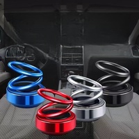 Diffuseur de parfum solaire rotatif à double anneau pour tableau de bord de voiture, avec parfum océanique, idéal comme cadeau