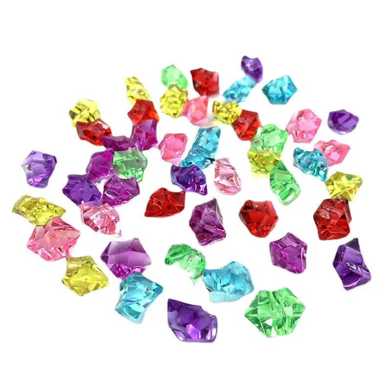 14*11mm acrylic irregular ice cube crystal beads transparent carat diamond ornaments home decor phone case beading crafts