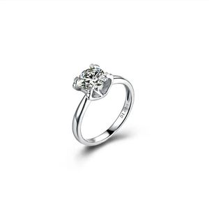 Bague de fiançailles personnalisée en or blanc 18 carats avec moissanite 0,5 carat, 1 carat, 1,5 carat, 2 carats - Product Image 5