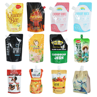 Sachet d'emballage alimentaire liquide personnalisé pour boissons, réutilisable, avec bec verseur pour purée de fruits et gelée