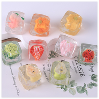 Jouets alimentaires 3D en résine mignons de dessin animé pour enfants, en forme de fruits (pastèque, pêche, citrouille, poire, cerise, fraise rose), pour jeu de cuisine DIY